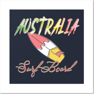 Australia surf board Posters and Art